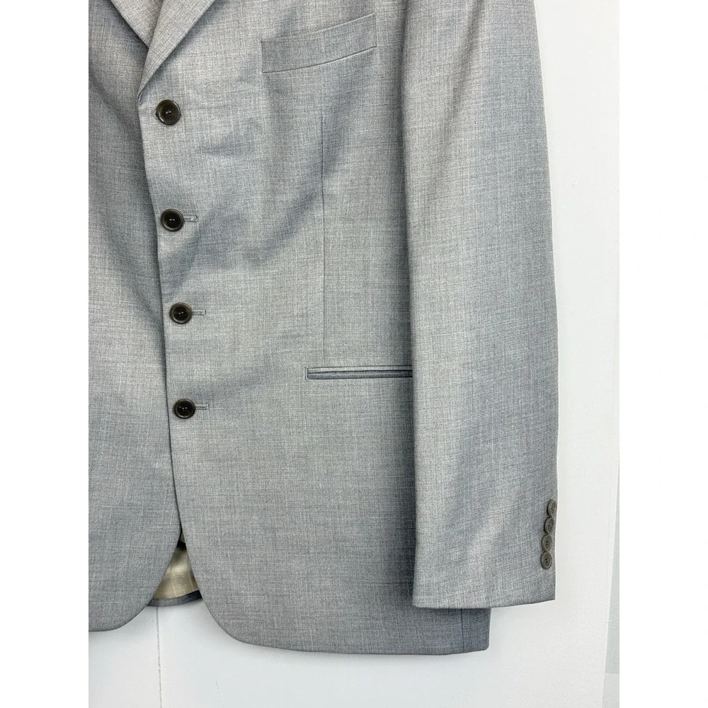 Vintage FUBU The Collection‎ Blazer 42R Grey Y2K Hip Hop Suit Jacket 4 Buttons